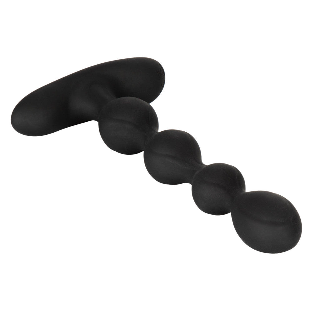 Eclipse Rechargeable Vibrating Silicone Beaded Anal Toy Black