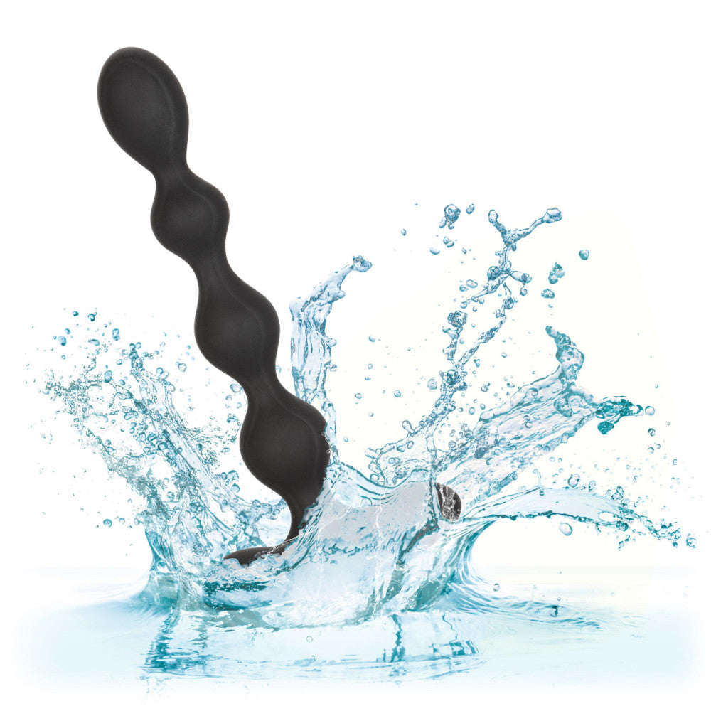 Eclipse Rechargeable Vibrating Silicone Beaded Anal Toy Black