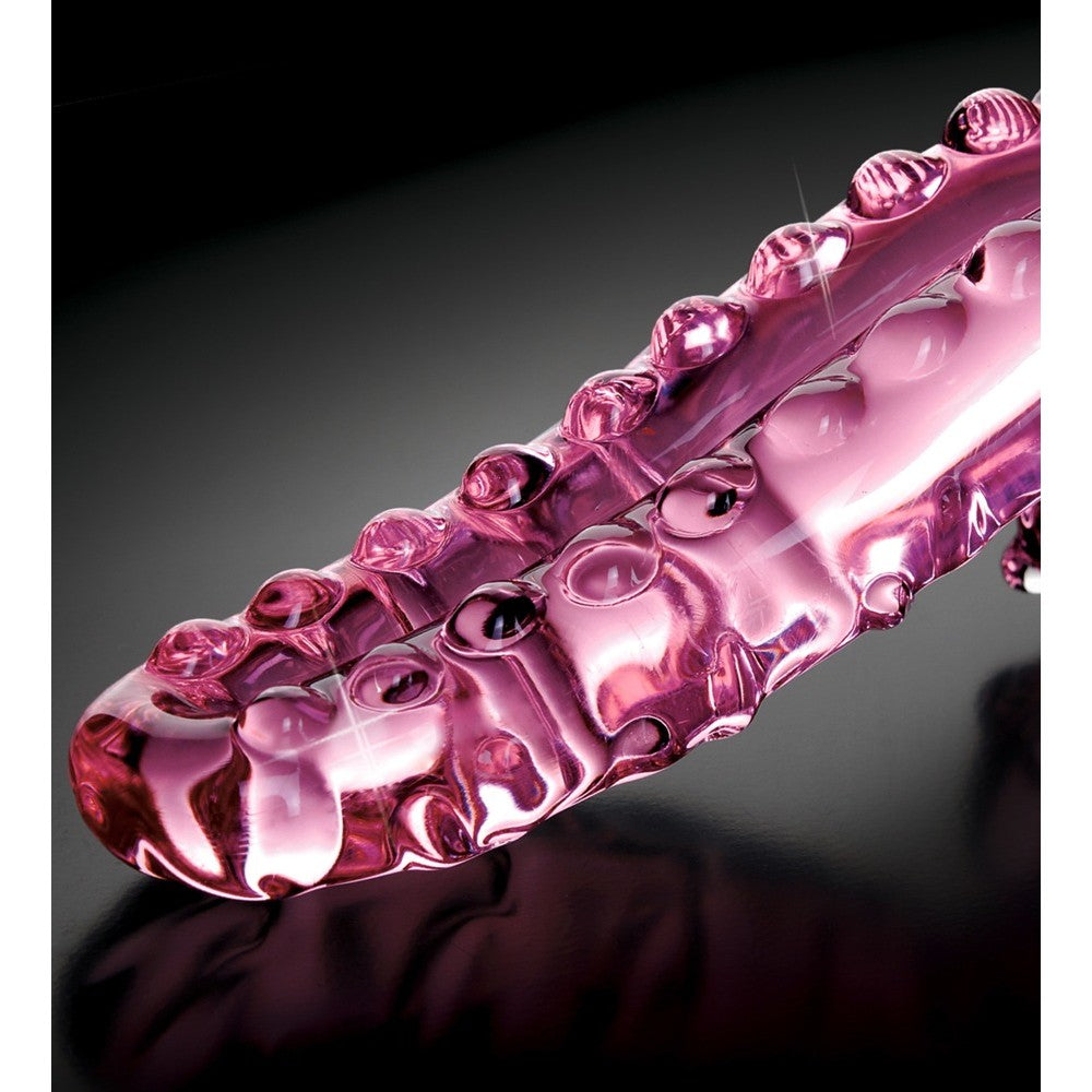 Embossed Glass Dildo Icicles #24 Pink