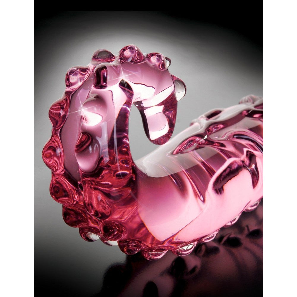 Embossed Glass Dildo Icicles #24 Pink