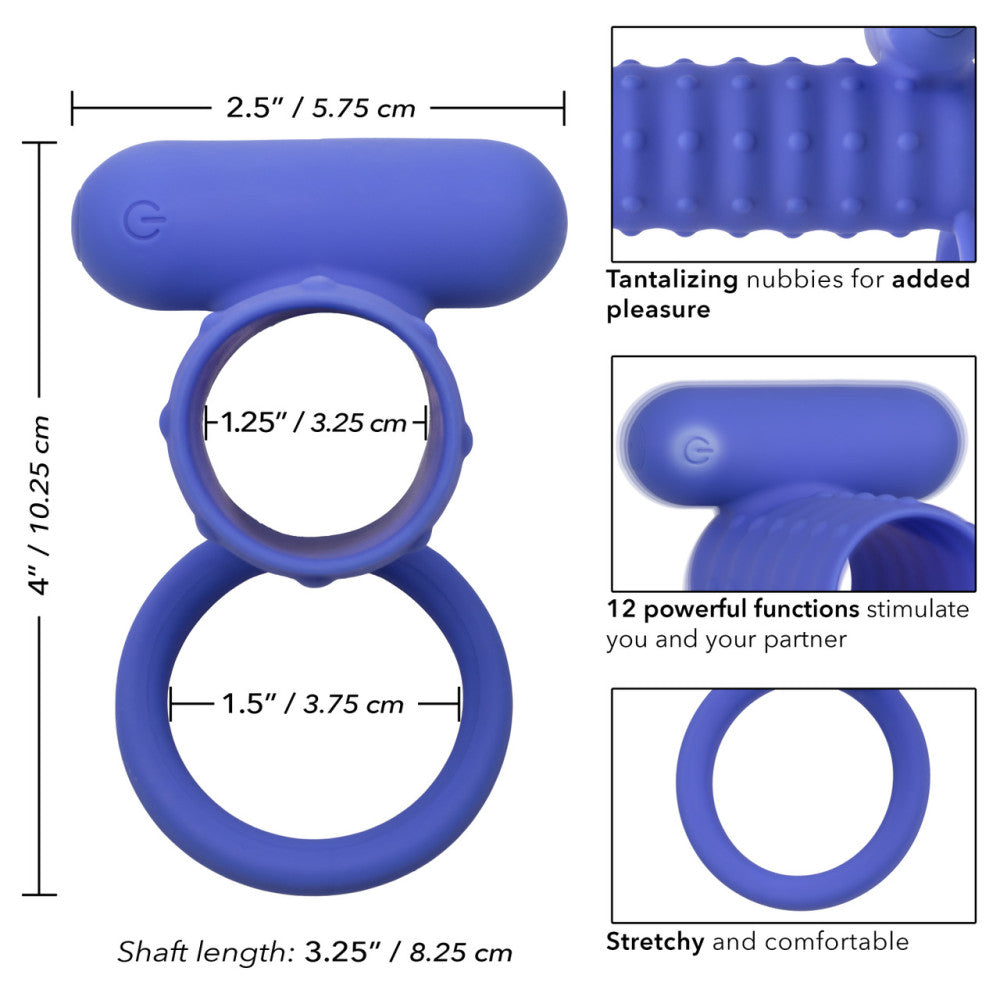 Endless Desires Silicone Vibrating Penis Enlarger Blue