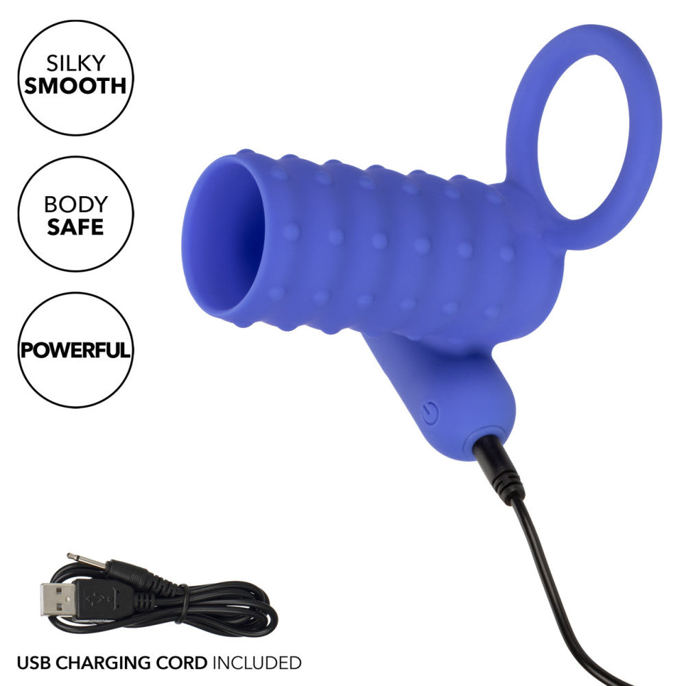 Endless Desires Silicone Vibrating Penis Enlarger Blue