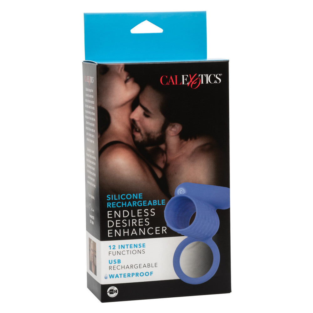 Endless Desires Silicone Vibrating Penis Enlarger Blue