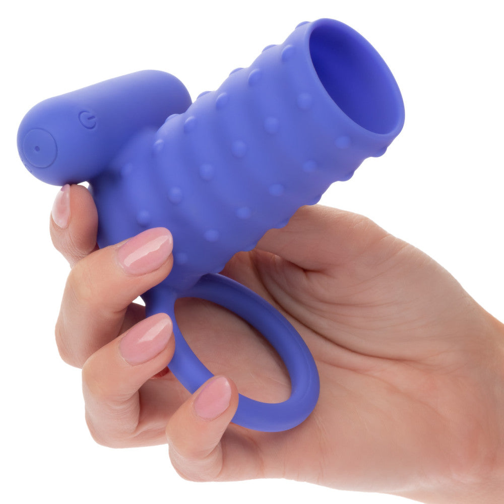 Endless Desires Silicone Vibrating Penis Enlarger Blue