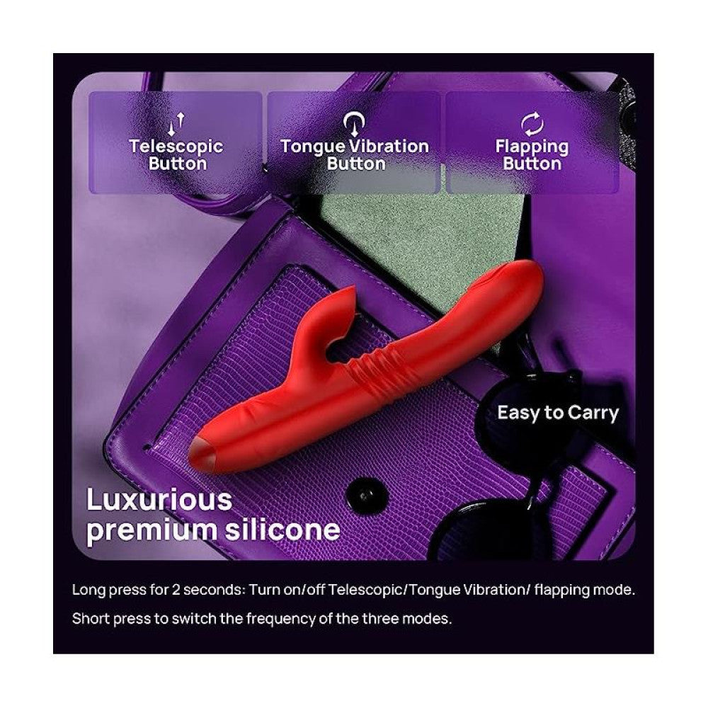 Velvet Tongue Thrusting & Pulse Vibrator Red