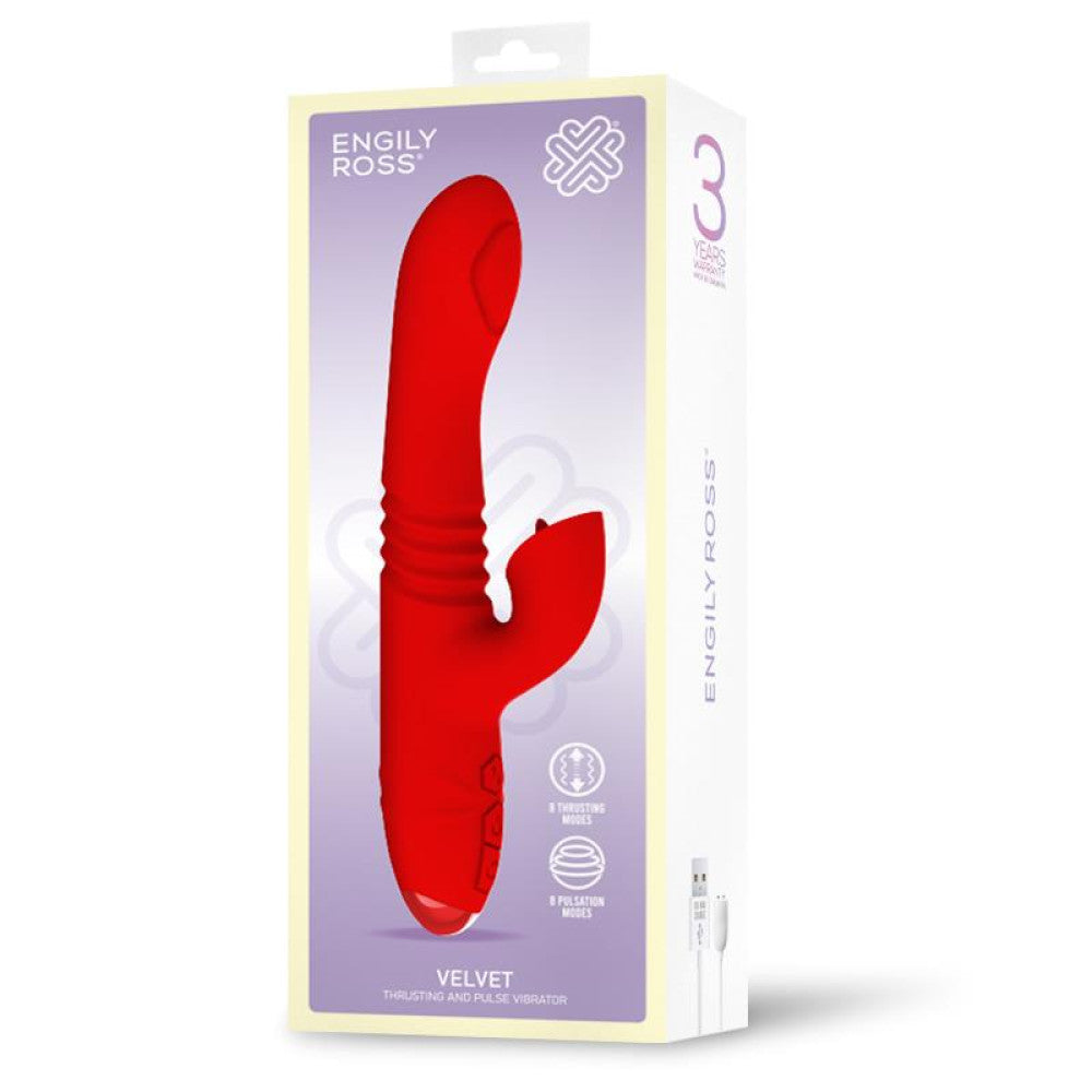 Engily Ross Velvet Red Clitoris Stimulator Tongue Thrusting Vibrator