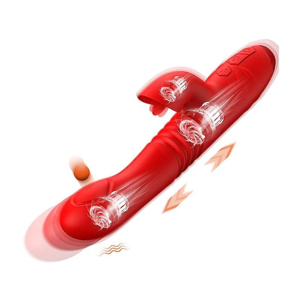 Engily Ross Velvet Red Clitoris Stimulator Tongue Thrusting Vibrator
