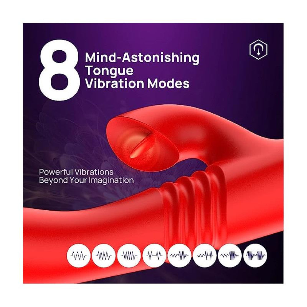 Velvet Tongue Thrusting & Pulse Vibrator Red