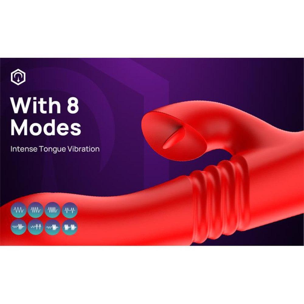 Velvet Tongue Thrusting & Pulse Vibrator Red