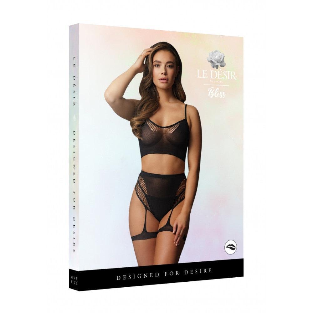 Le Desir Erotic Bra Set with Garters 2 Pc.