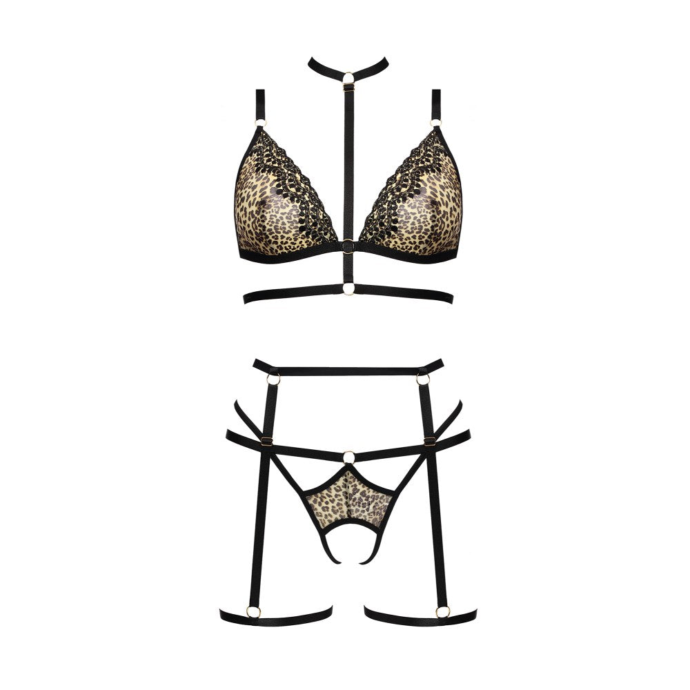Erotic set of 4 pieces Anais Cosmo Leopard
