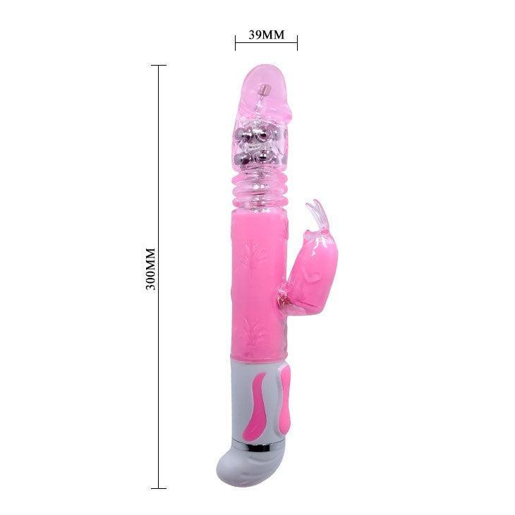 Fascination pearl rabbit vibrator with movable thrusting head