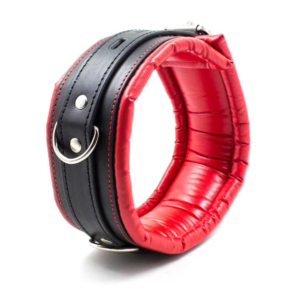Fetish Addict Padded Collar & Leash Red/Black