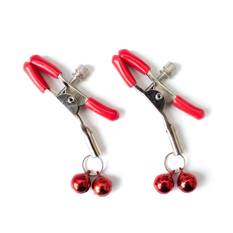 Fetish Addict Metal Nipple Clamps with Bell