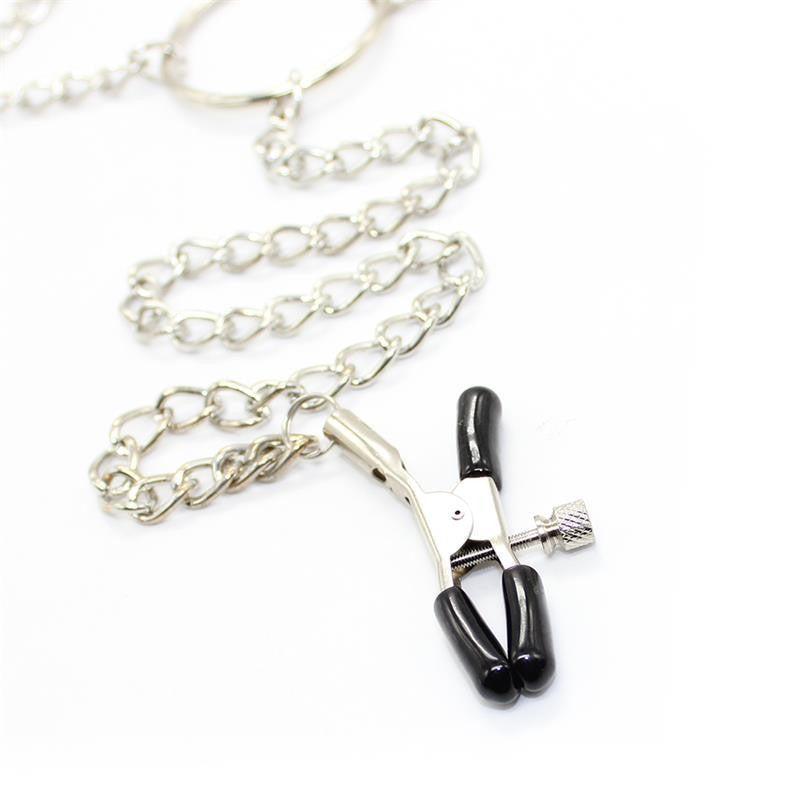 Fetish Addict Nipple & Clit Clamps with Chain