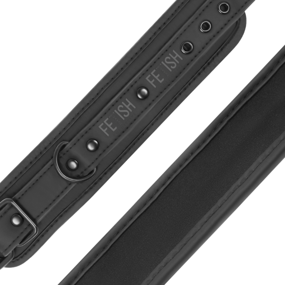 Fetish Submissive Vegan Leather Ankle Cuffs Black