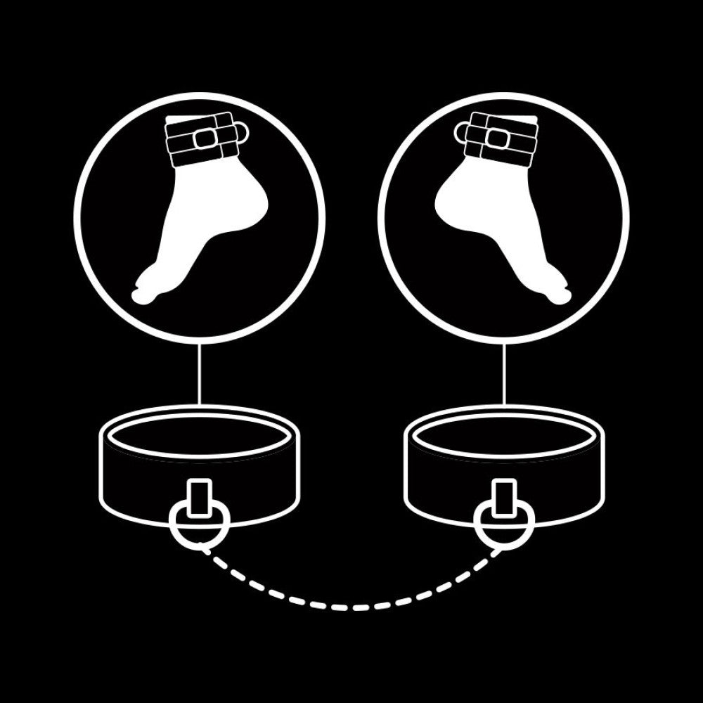 Fetish Submissive Vegan Leather Ankle Cuffs Black