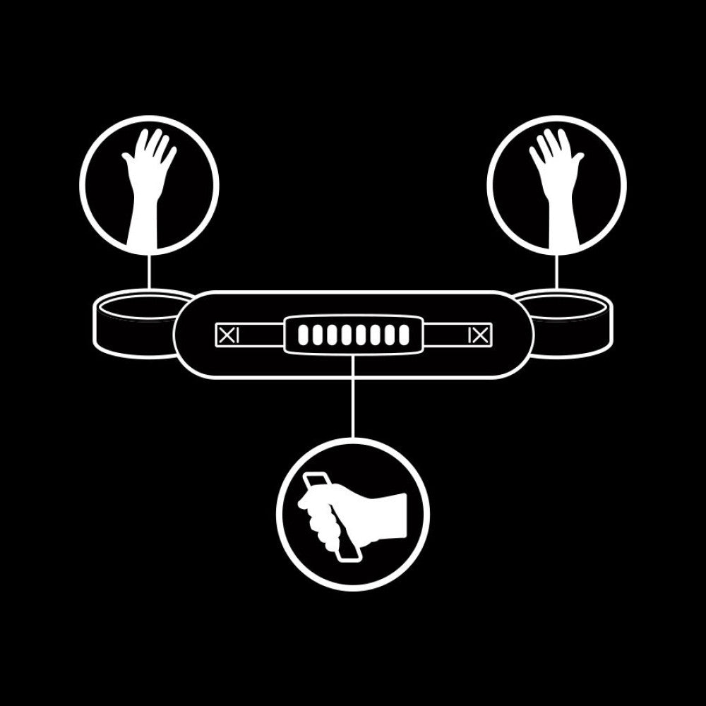 Fetish Submissive BDSM Handcuffs with Handle Black