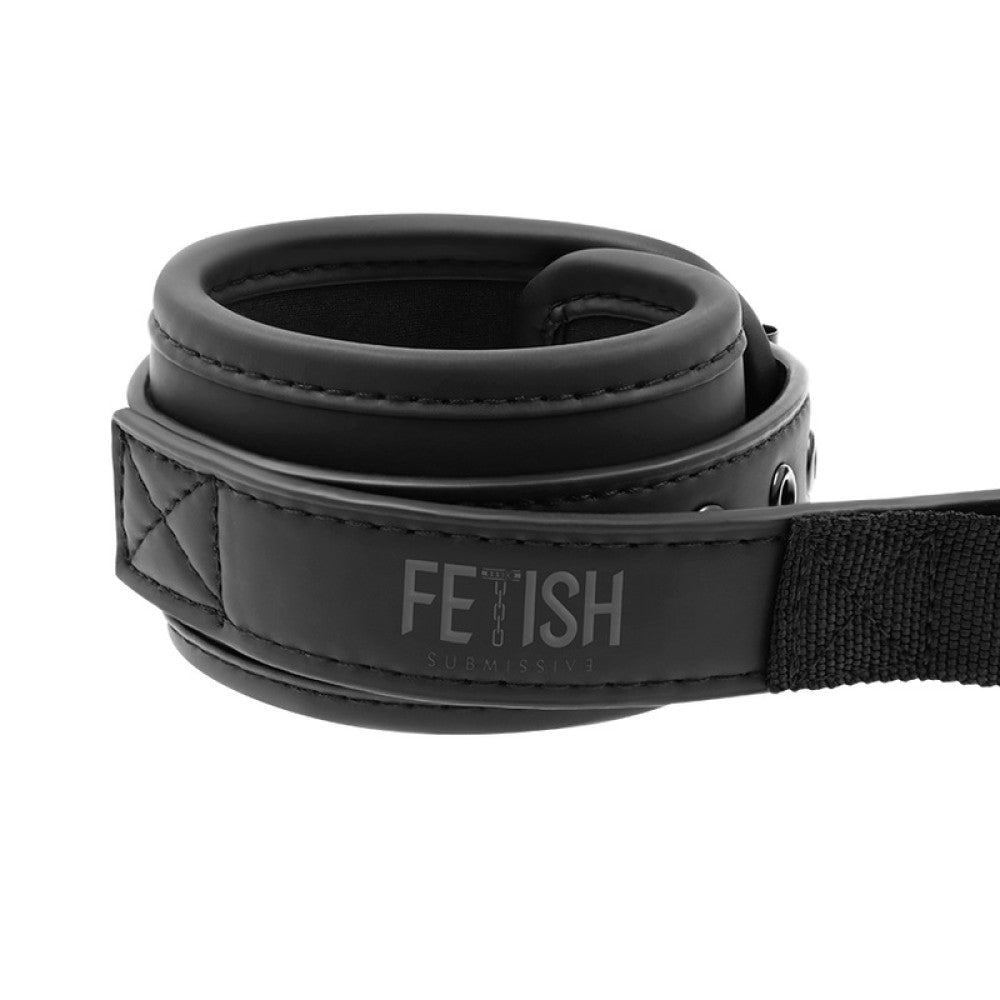 Fetish Submissive BDSM Handcuffs with Handle Black