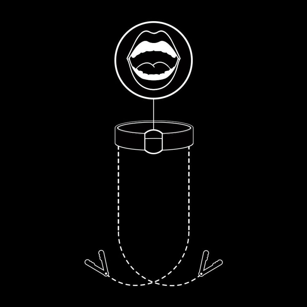 Fetish Submissive Mouth Ring with Nipple Clamps