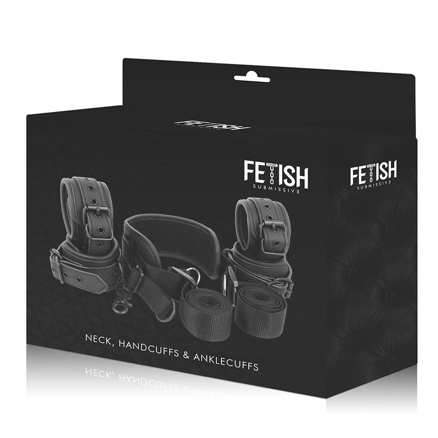 Fetish Submissive Wrist Ankle and Neck Restraint Set