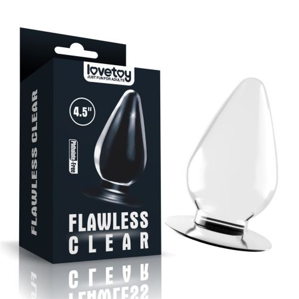 Flawless Butt Plug Clear 4.5"