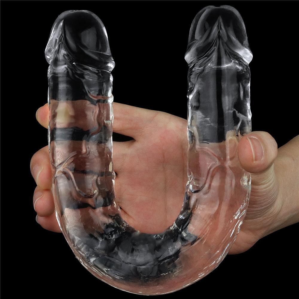 Flawless Clear Flexible Double Dildo 12"
