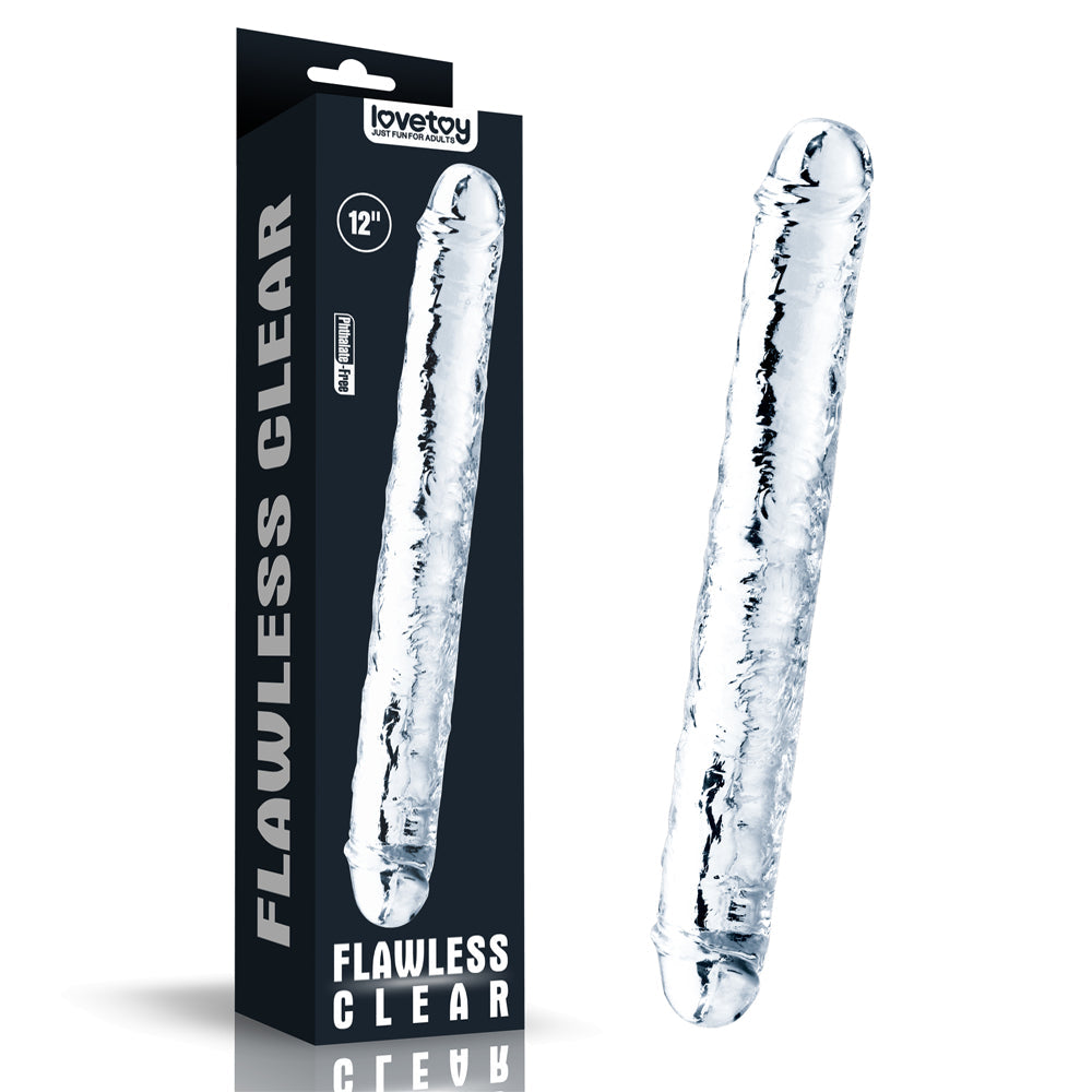 Flawless Flexible Double Dildo Transparent 30 cm.