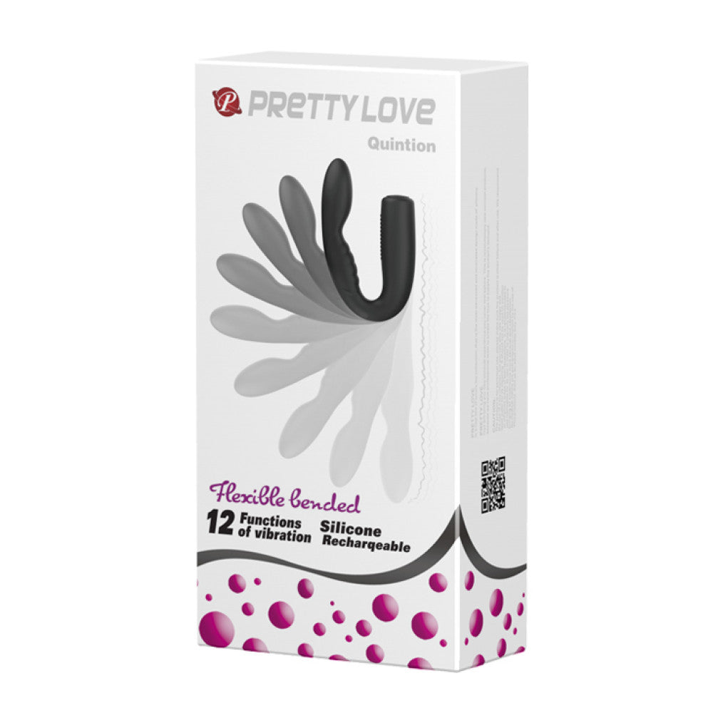 Flexible multifunctional vibrating massager made of silicone Quintion black