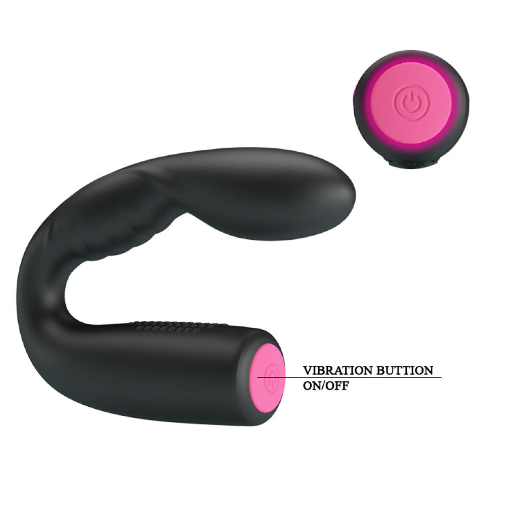Flexible multifunctional vibrating massager made of silicone Quintion black