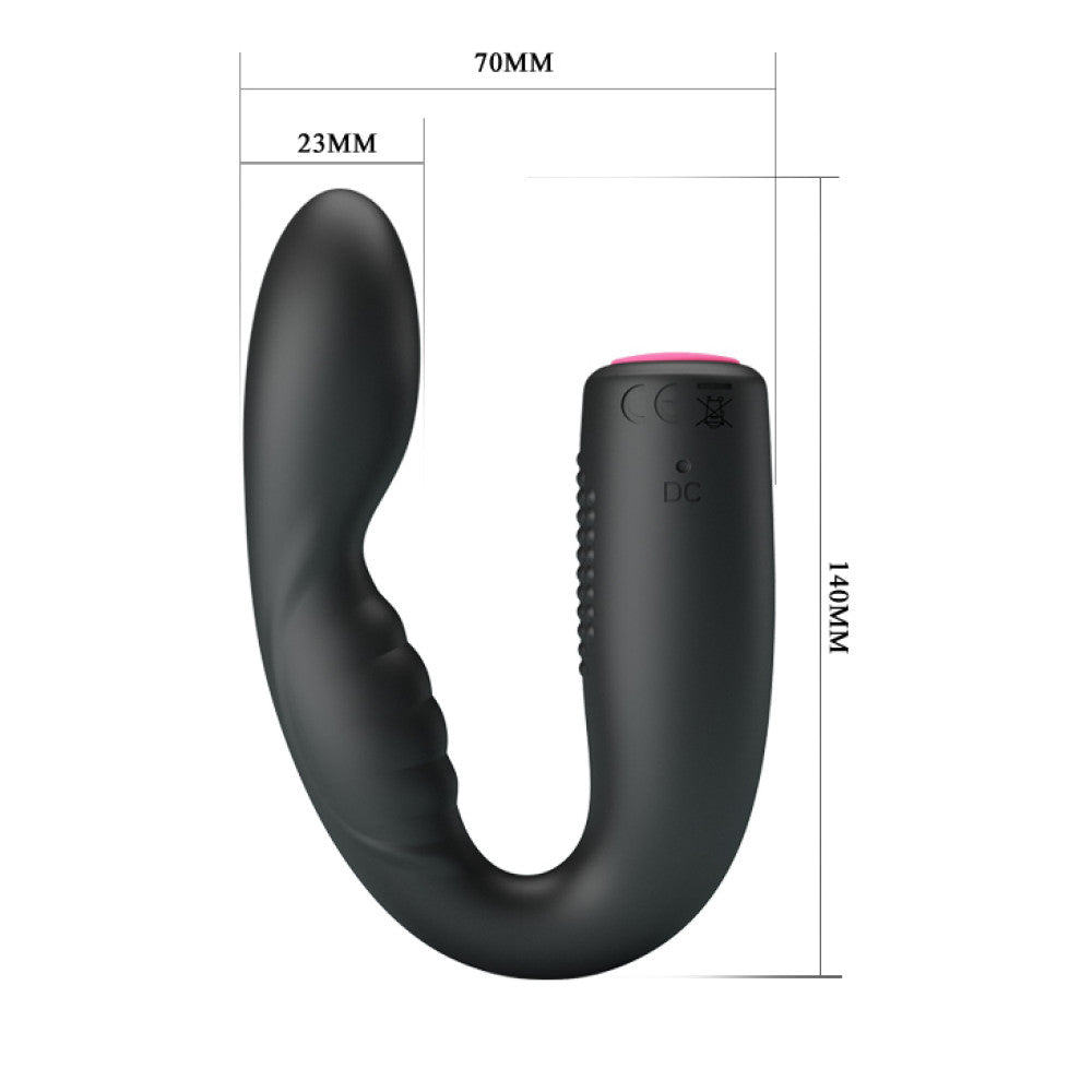 Flexible multifunctional vibrating massager made of silicone Quintion black
