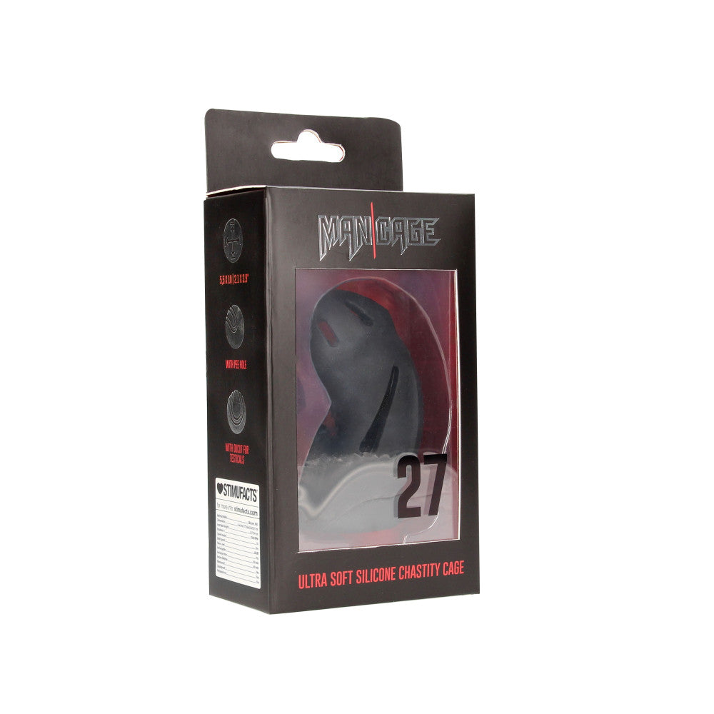 Flexible silicone penis cage ManCage 27 black