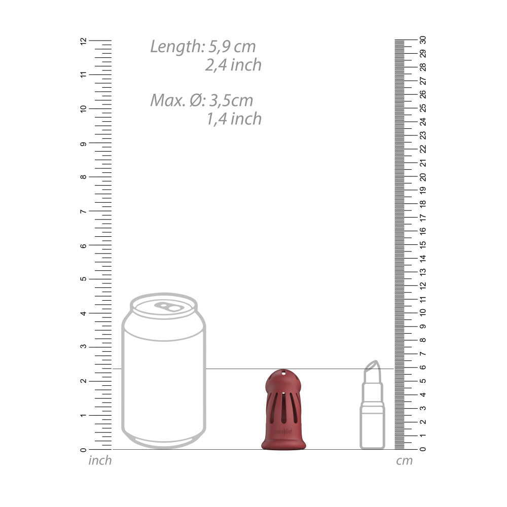 Flexible silicone penis cage ManCage 28 red