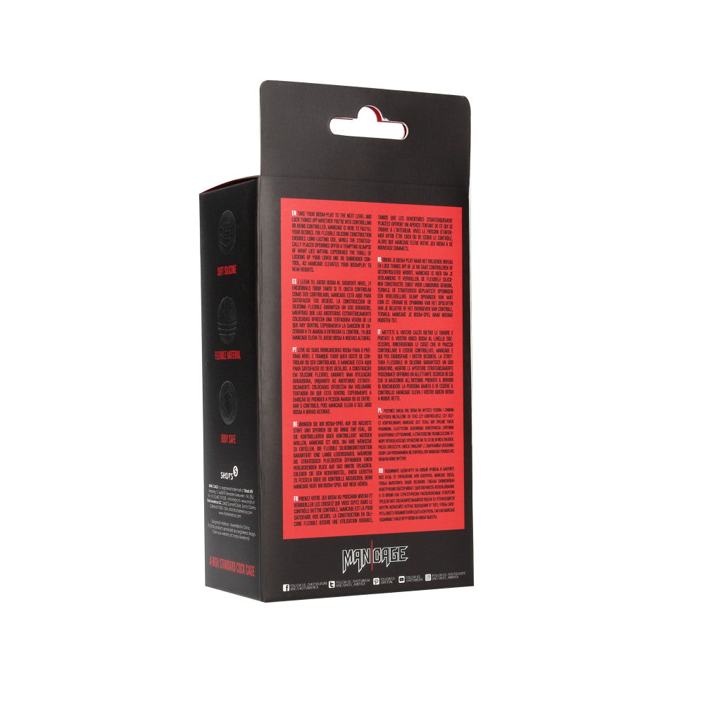 Flexible silicone penis cage ManCage 28 red