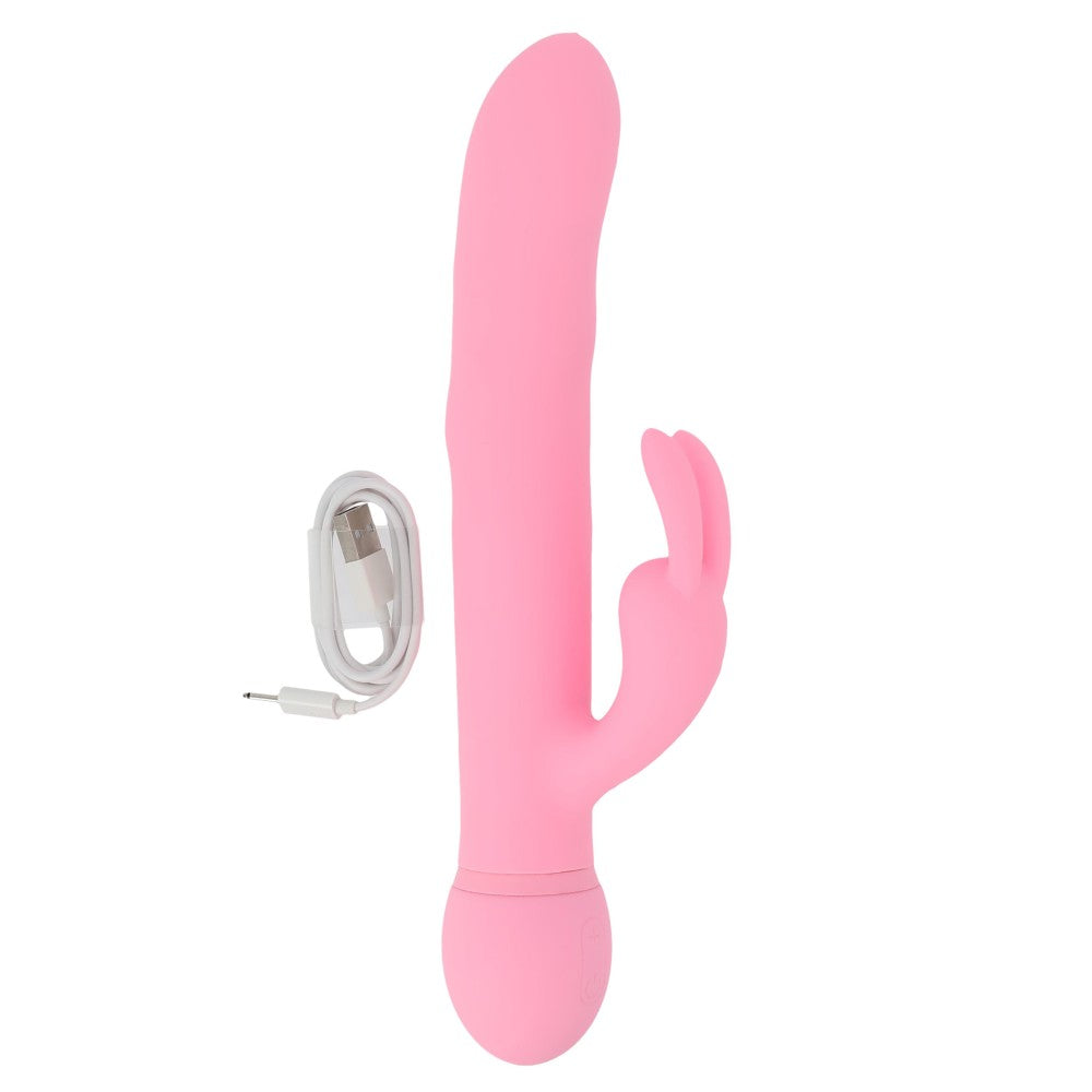 Funny Madness Rechargeable Silicone Rabbit Vibrator with Rotating Beads