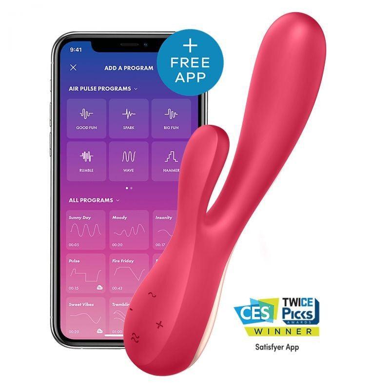 G-spot rabbit vibrator Satisfyer Mono Flex pink with App