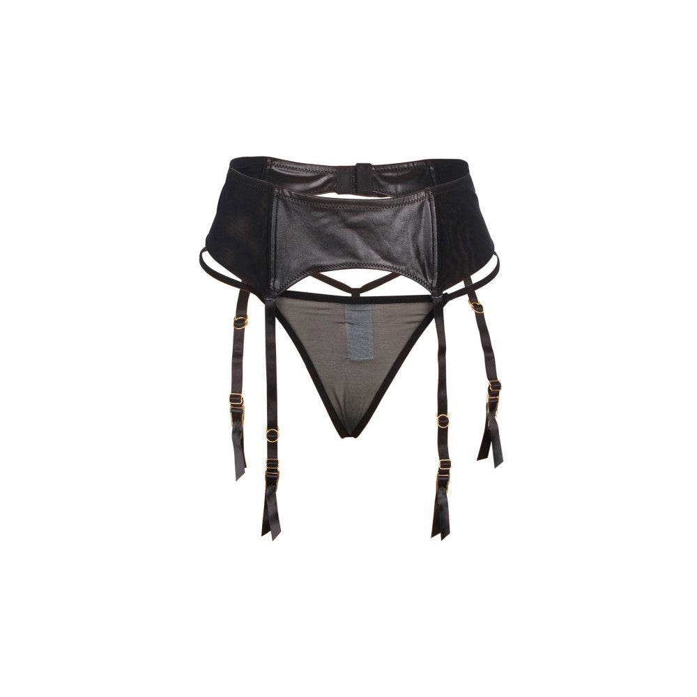 Garter belt and thong set Q-Lingerie Wetlook P5197-1