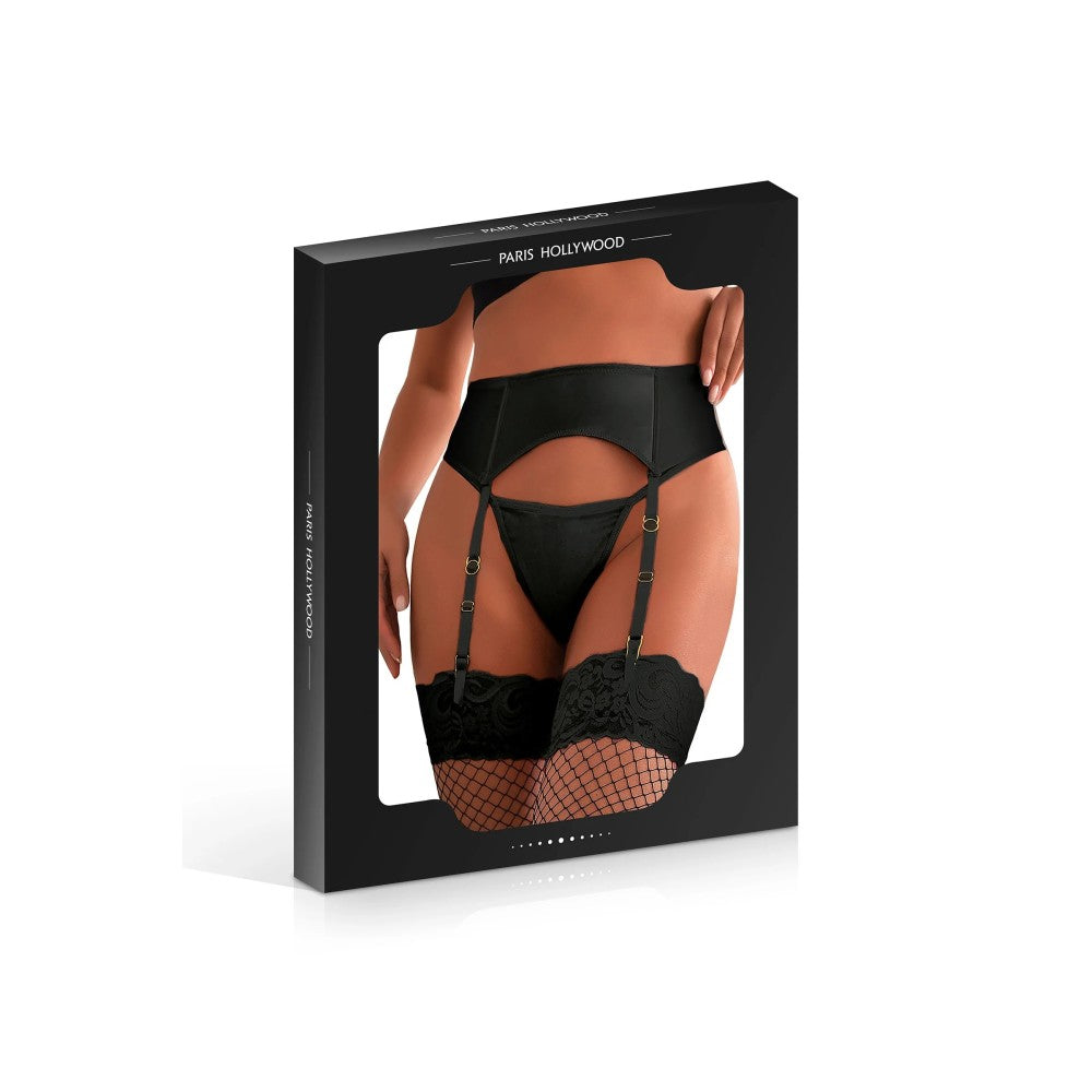 Garter belt and thong set Q-Lingerie Wetlook P5197-1