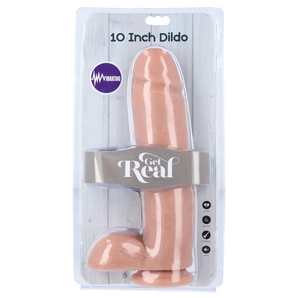 Get Real Large Vibrating Realistic 10" Dildo with Remote