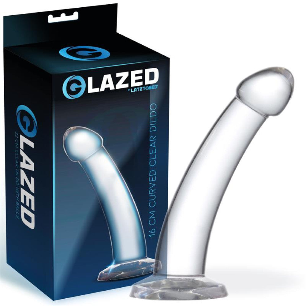 Glased Curved Clear Dildo