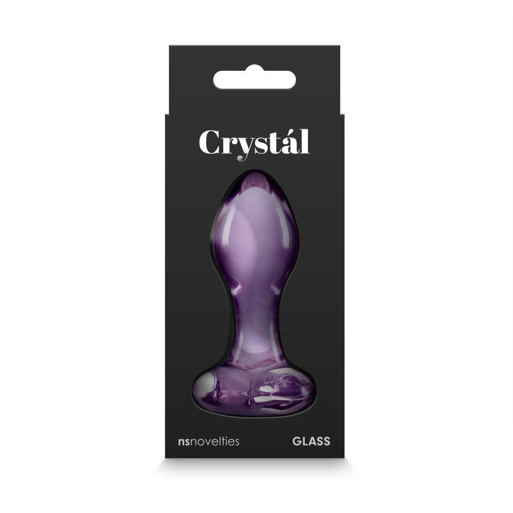 Glass Butt Plug Crystal Heart Purple