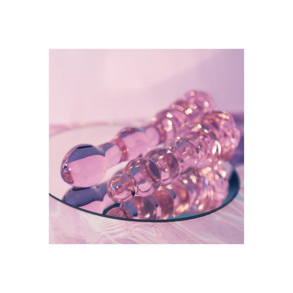 Rosebud Rose Shaped Beaded Glass Butt Plug