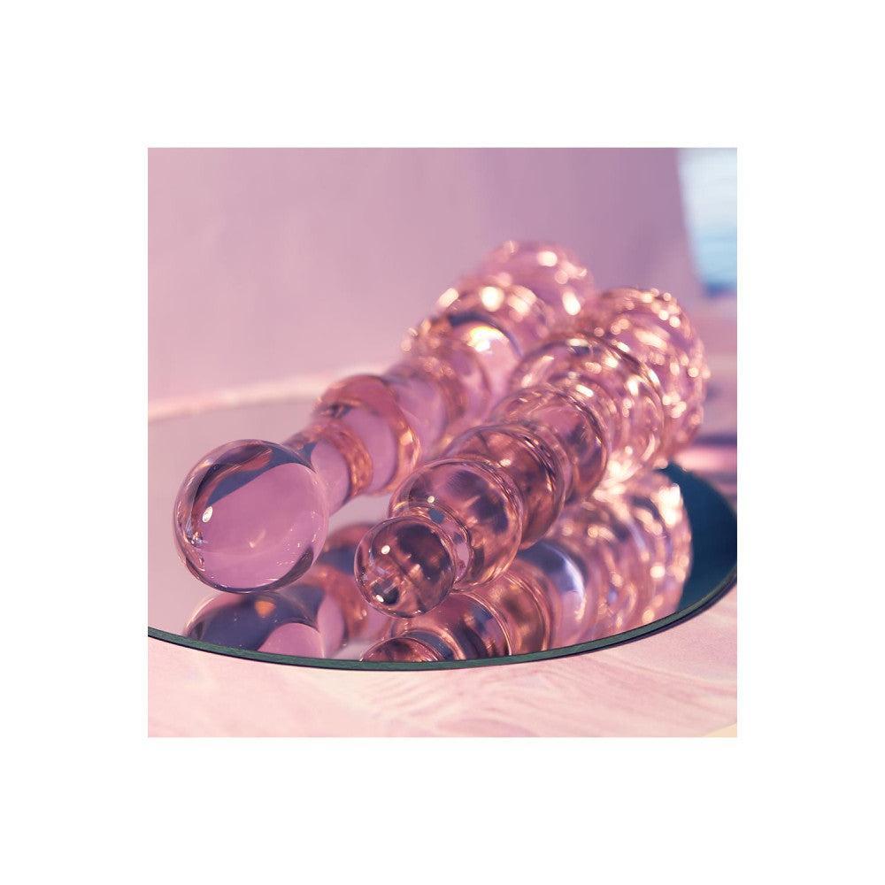 Rosebud Rose Shaped Beaded Glass Butt Plug