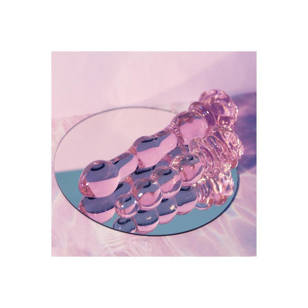 Rosebud Rose Shaped Beaded Glass Butt Plug