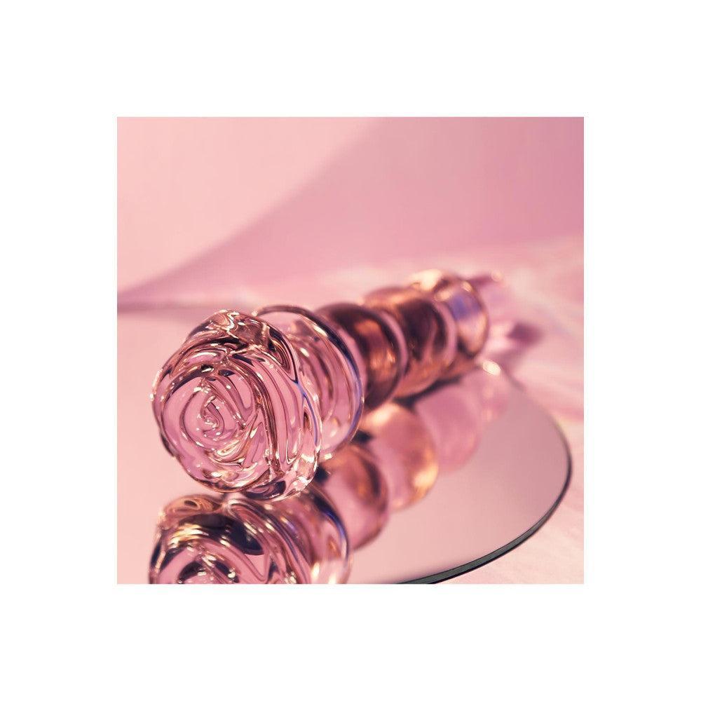 Rosebud Rose Shaped Beaded Glass Butt Plug