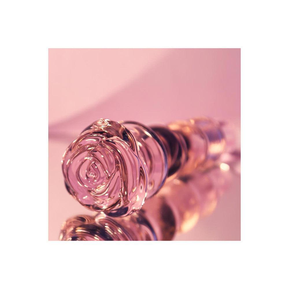 Rosebud Rose Shaped Beaded Glass Butt Plug