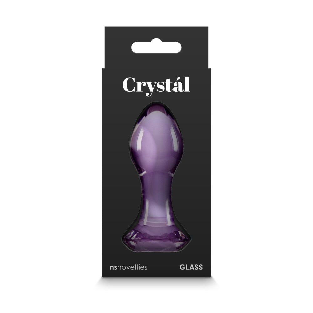 Glass Butt Plug Diamond Crystal Purple