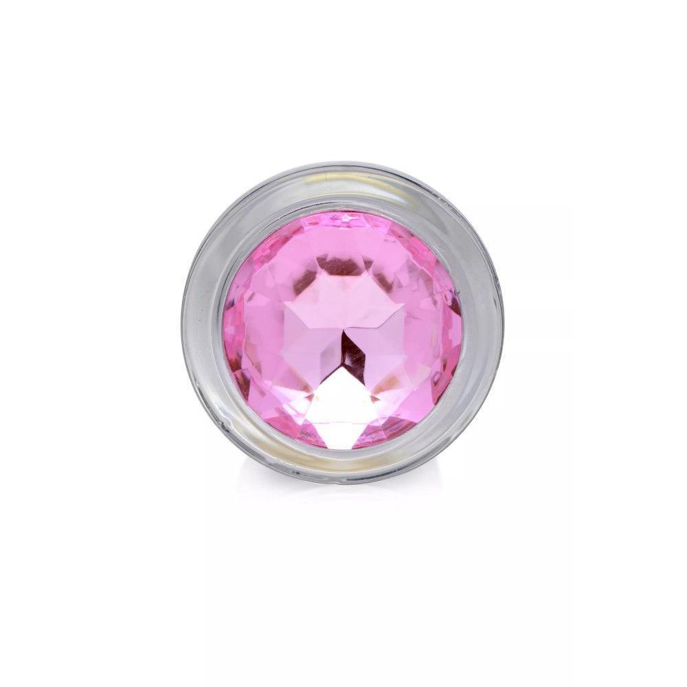 Glass Butt Plug with Pink Crystal