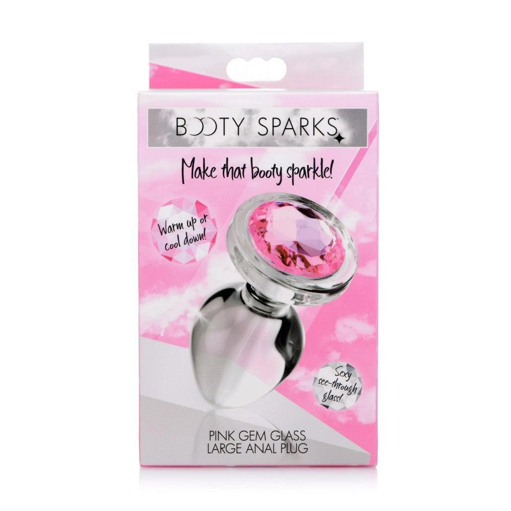 Glass Butt Plug with Pink Crystal