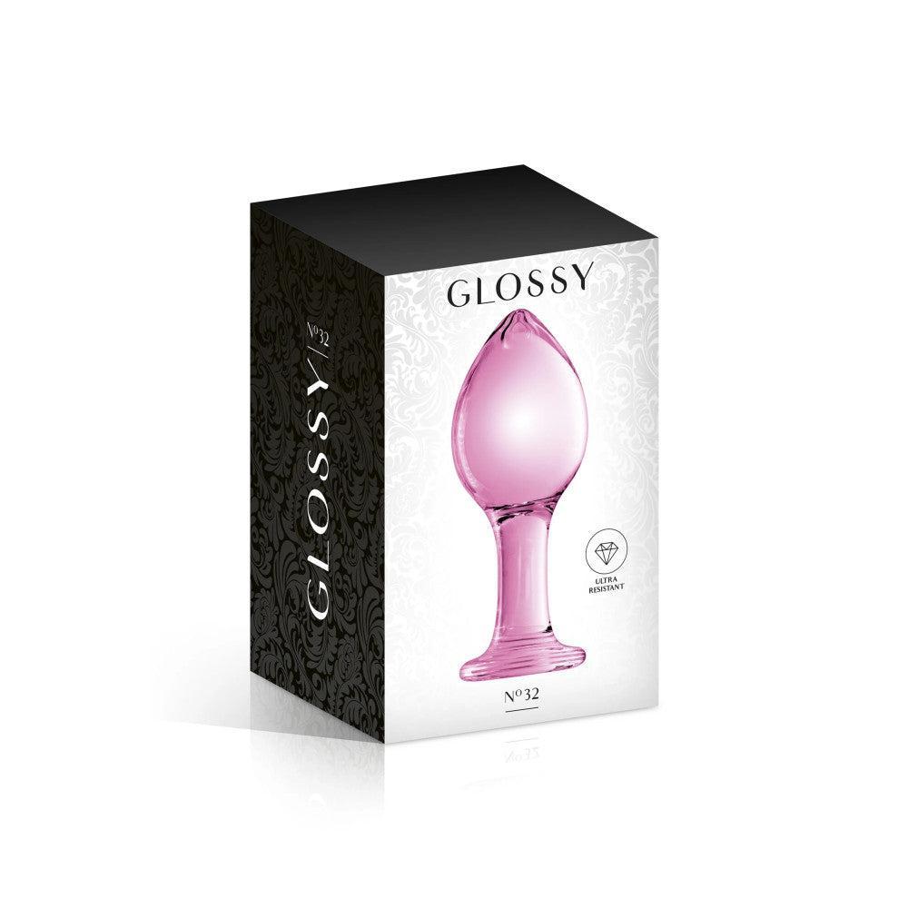 Glossy #32 Glass Butt Plug Pink